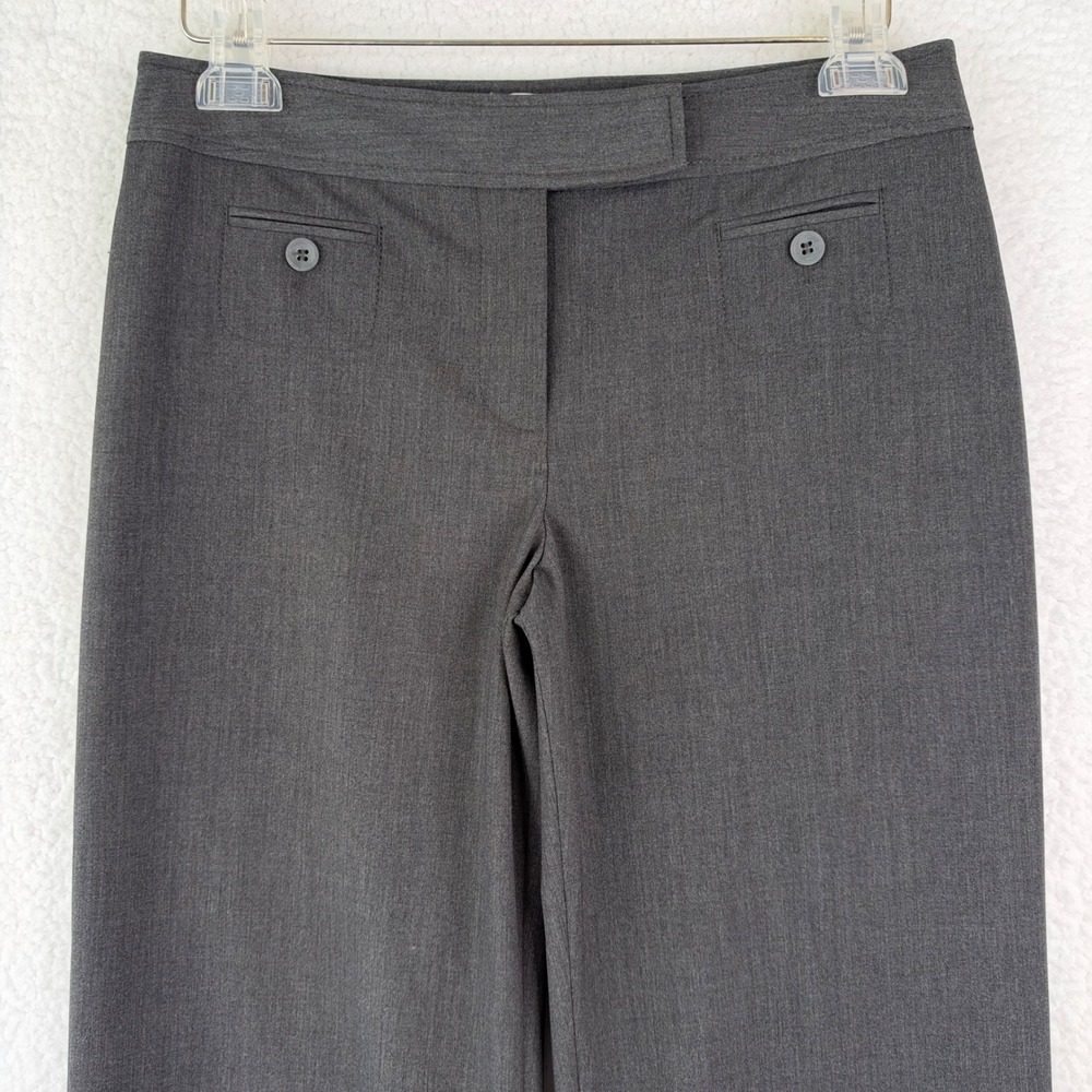 Ann Taylor LOFT Petites Gray Wide Leg Trousers Dress Pants 4P Charcoal Business